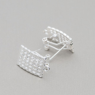 Base Para Pendientes Broche Broche Cierre 15 Pares Modelo 18 12x19mm Plata