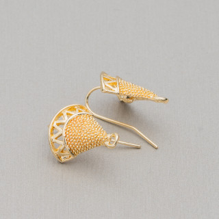 Βάση για σκουλαρίκια Zamak Fan 13x16mm 14 ζευγάρια