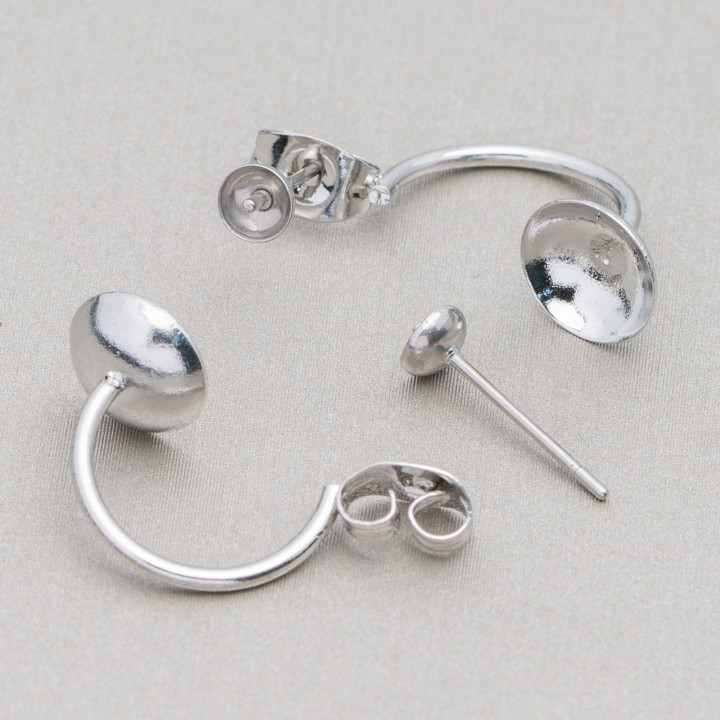 Base For Earrings 316L Steel Stud 20x8mm 25 Pairs