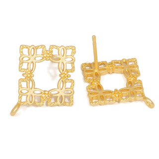 Boucles d'Oreilles Clou Bronze Bases 20mm 10 Paires