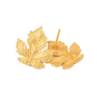 Autumn Leaf Frosted Bronze Stud Earring Bases 17x18mm 10 Pairs