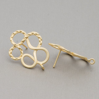 Base Per Orecchini A Perno Di Bronzo Serpente 22x30mm 7 Paia Dorato