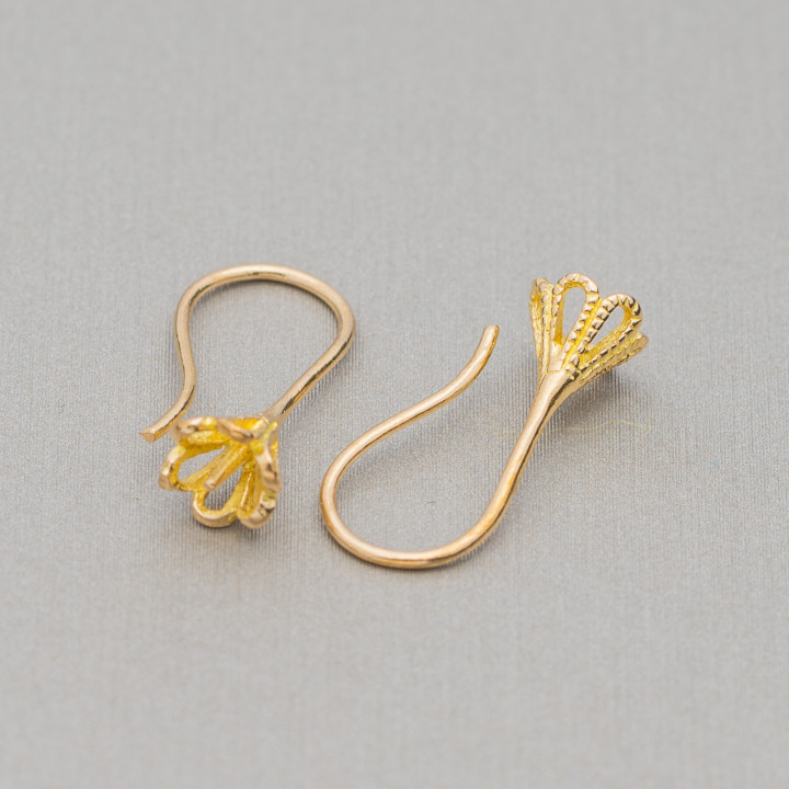 Basen für Hakenohrringe aus Bronze mit Kelch und Stift 17x6,2mm 20 Paar