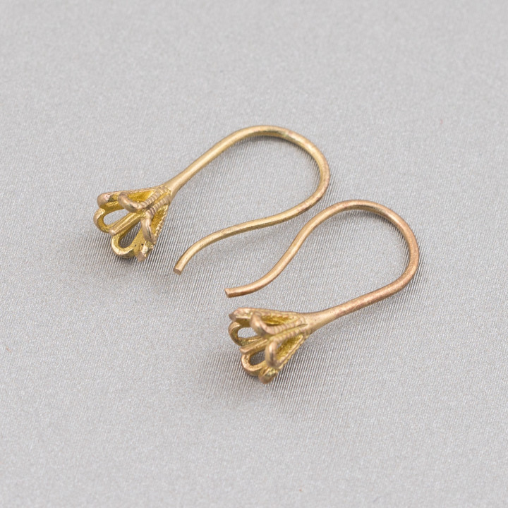 Bases De Boucles D'Oreilles Crochet Bronze Avec Cuvette Et Épingle 17x6,2mm 20 Paires Brut