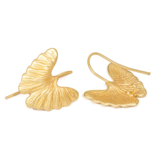 Bases Para Pendientes Bronce Gancho Mariposa Hoja Satinado 17x20mm 7 Pares