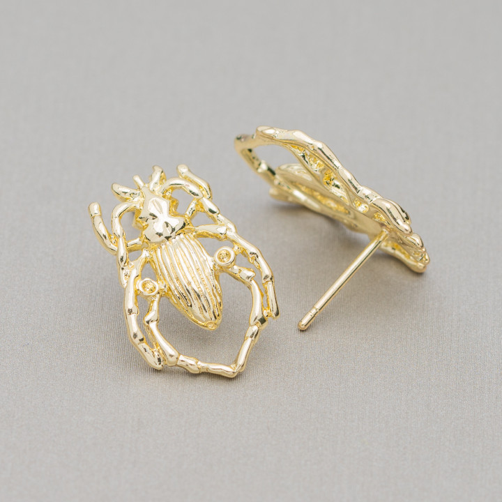 Aretes Bases Bronce 14x21mm 10 Pares Dorado