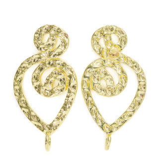 Aretes Bases Bronce 17x32mm 10 Pares Dorado