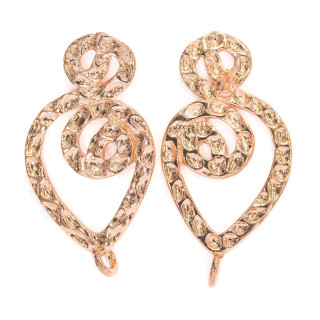 Bronze Stud Earring Bases 17x32mm 10 Pairs Rose Gold