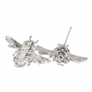 Pendientes Bronce Abejas Bases 27x18mm 10 Pares Rodio