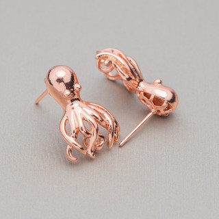 Basen für Ohrstecker Bronze Fantasy Polypen 16x21mm 10 Paar Roségold