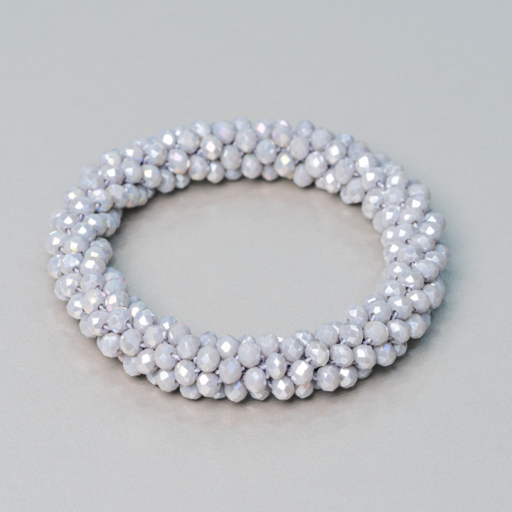 Elastisches Armband aus verschlungenen Kristallen 10 mm mit 4,5 mm Kristallen 1 Stück MOD12