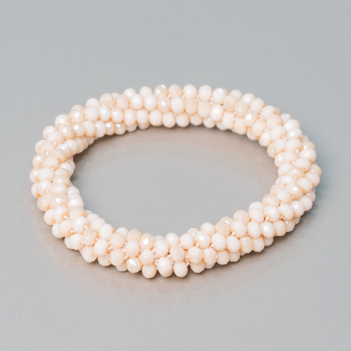 Elastic Bracelet of Intertwined Crystals 10mm with 4.5mm Crystals 1pc MOD28