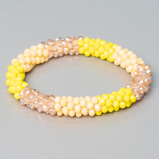 Bracciale Elastico Di Cristalli Intrecciati 10mm Con Cristalli da 4,5mm 1pz MOD31