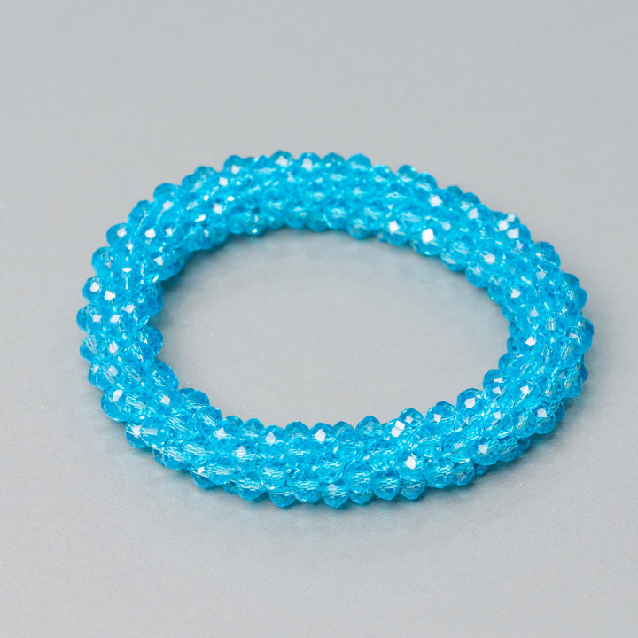 Bracciale Elastico Di Cristalli Intrecciati 10mm Con Cristalli da 4,5mm 1pz MOD36