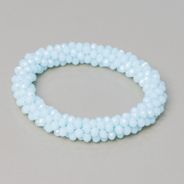 Elastic Bracelet of Intertwined Crystals 10mm with 4.5mm Crystals 1pc MOD37