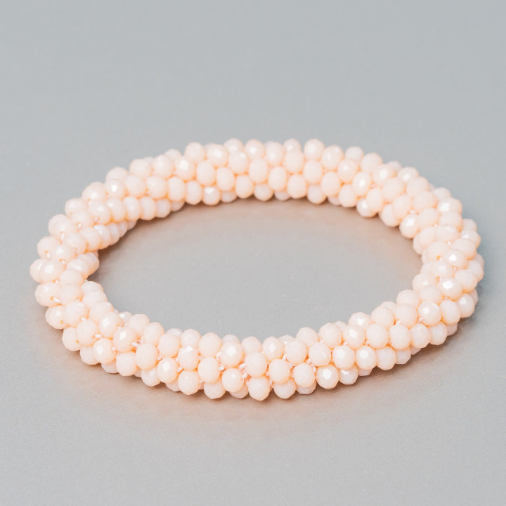 Pulsera Elástica De Cristales Entrelazados 10mm Con Cristales De 4.5mm 1pc MOD52