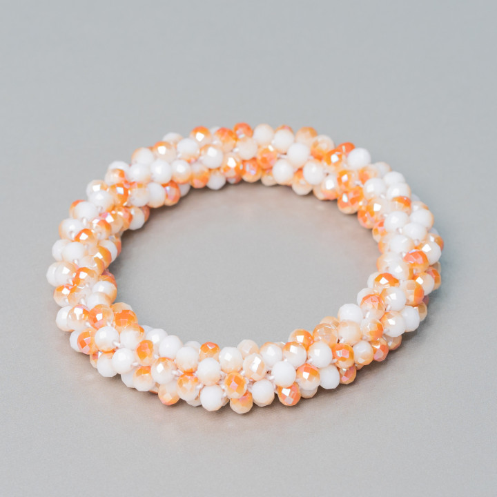 Ελαστικό βραχιόλι από πλεγμένα κρύσταλλα 10mm με κρύσταλλα 4,5mm 1pc MOD7