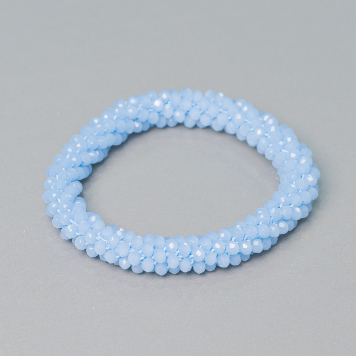 Pulsera Elástica De Cristales Entrelazados 9mm Con Cristales De 3.5mm 1pc MOD14