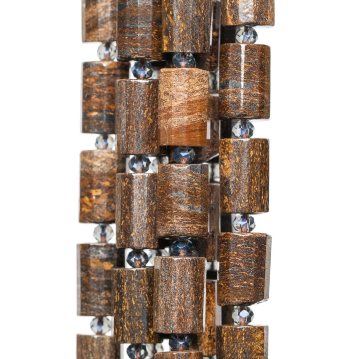 Prisma Cilindro Facetado Bronzite 10x14mm