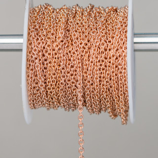 Glatte Stahlkette 1,9x2,5mm Draht 0,5mm 20 Meter Roségold