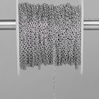 Crushed Forced Steel Chain 1.6x1.8mm Wire 0.4mm 20 Meters