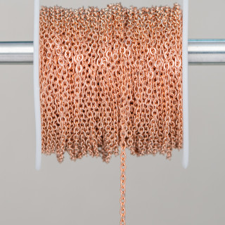 Forzatina Crushed Steel Chain 1.6x1.8mm Wire 0.4mm 20 Meters Rose Gold