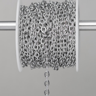 Crushed Forced Steel Chain 1.9x2.5mm Wire 0.5mm 20 Meters