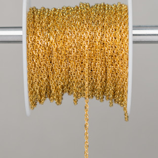 Geflochtene Stahlkette 2,0 mm Draht 0,3 mm 20 m vergoldet