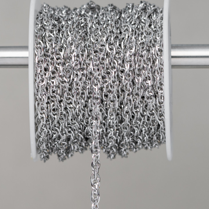 Catena Di Acciaio Intrecciata 2,4mm Filo 0,4mm 15 Metri