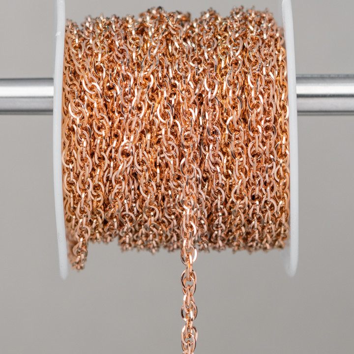 Braided Steel Chain 2.4mm Wire 0.4mm 15m Rose Gold