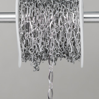 Chaîne Acier Ovale 4,0x9,0mm + Câble Fil 0,6mm 10 Mètres