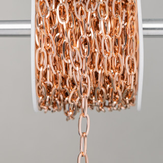 Ovale Stahlkette mit Vierkantdraht 6x12mm Draht 1,2mm 5 Meter Roségold