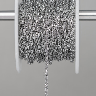 Catena Di Acciaio Ovale Intrecciato Schiacciato Quadrato 3,0mm Filo 0,6mm 10 Metri