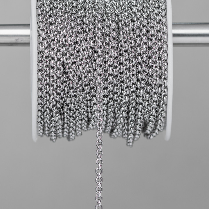 Chaîne Acier Rolo' Ronde Soudé 2.5mm 15 Mètres