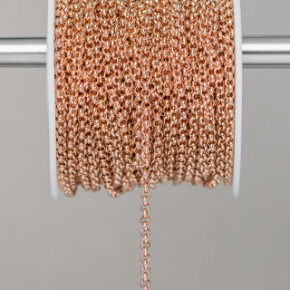 Geschweißte runde Rolo-Stahlkette 2,5 mm 15 Meter Roségold