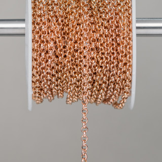 Chaîne Acier Rolo' Ronde Soudé 3.0mm 10 Mètres Or Rose