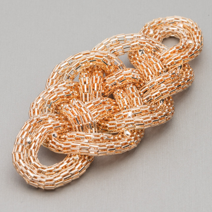 Brass Central Braided Mesh 50x95mm Light Golden