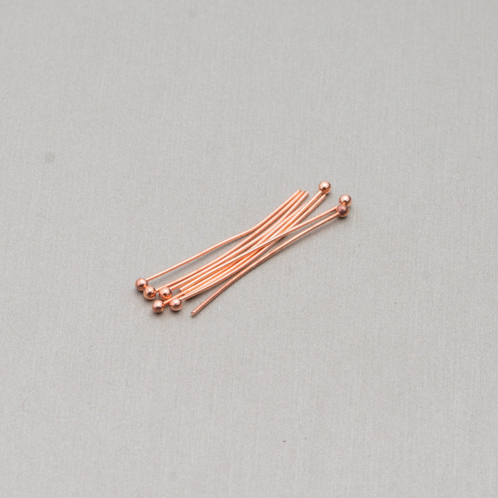 Brass Nails With Round Base 0.6x30mm 80gr (+-880pcs) Rose Gold