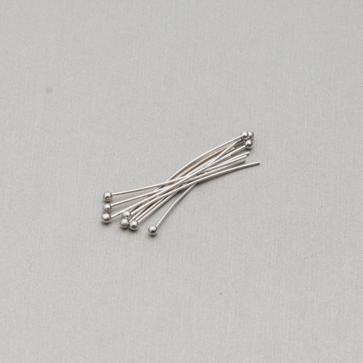 Chiodini Spilli Di Ottone Con Base Tonda 0,7x50mm 80gr (+-480pz) Rodiato