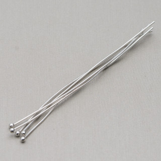 Brass Nails With Round Base 0.7x60mm 80gr (+-380pcs) Rhodium Plated