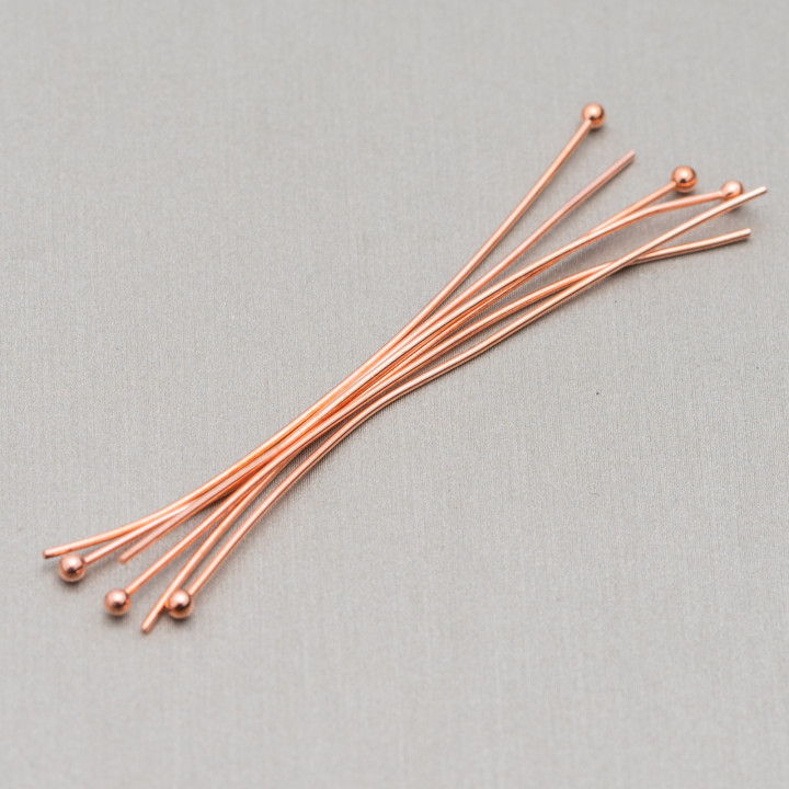 Brass Nails With Round Base 0.8x70mm 80gr (+-250pcs) Rose Gold