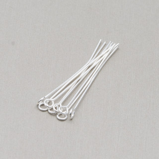 Chiodini Spilli Di Ottone Testa Asola Anellino 40mm Filo 0,70mm 1 kg Argentato