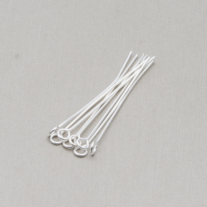Nails Brass Pins Head Slot Ring 40mm Wire 0.70mm 1 kg Silver Plated