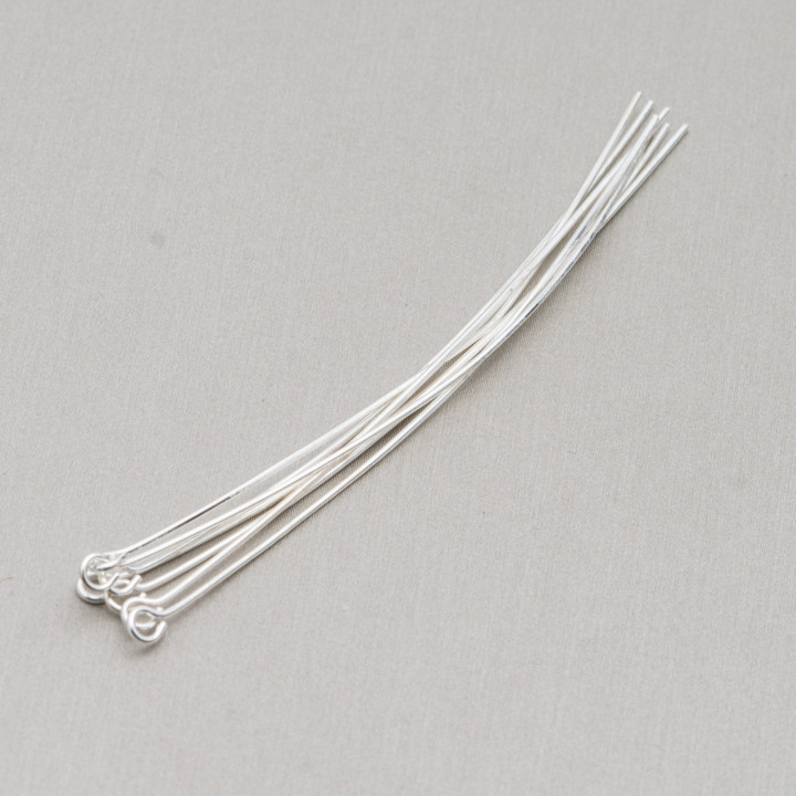 Chiodini Spilli Di Ottone Testa Asola Anellino 70mm Filo 0,70mm 1 kg Rodiato