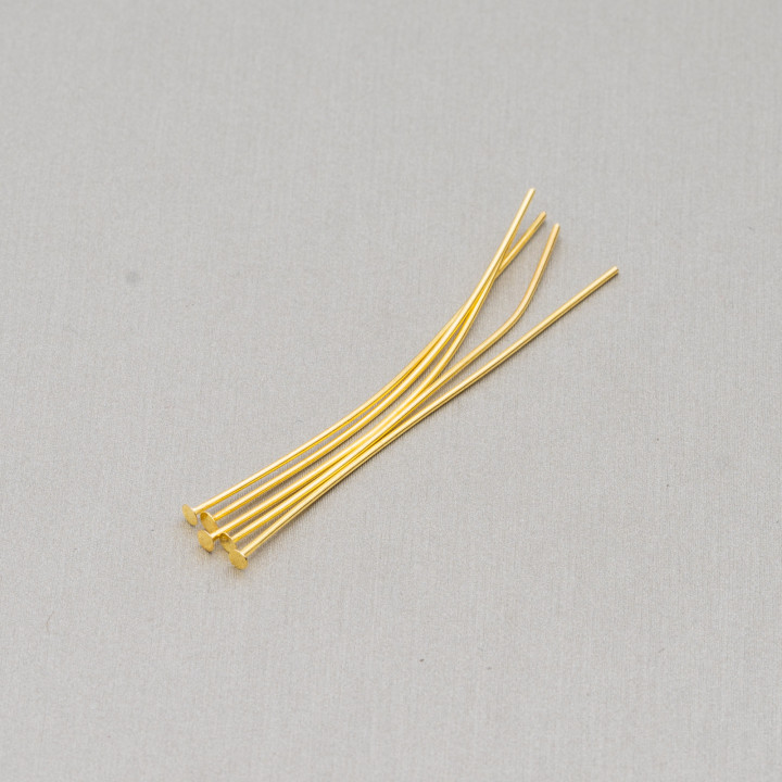 Chiodini Spilli Di Ottone Testa Piatta 50mm Filo 0,7mm 1 kg Dorato