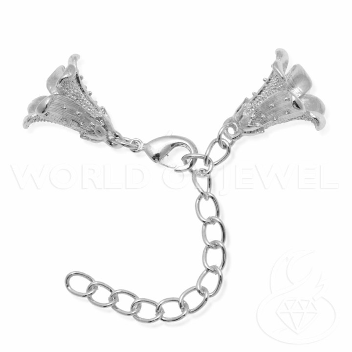 Brass Clasp With Large Cups 8 Pairs Silver