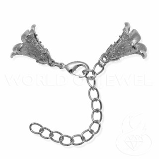 Brass Clasp With Large Cups 8 Pairs Rhodium Plated