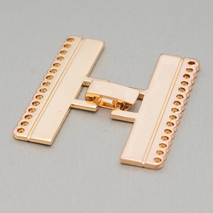 Flat Brass Clasp with 15 Wires 6pcs Golden