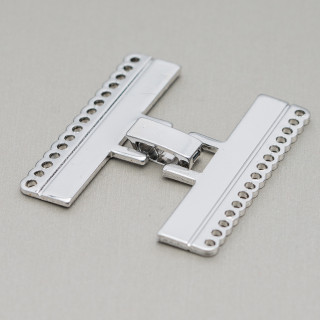 Flat Brass Clasp with 15 Wires 6pcs Rhodium Plated