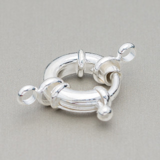 Nickelfree Round Brass Clasp 09mm 60pcs Silver